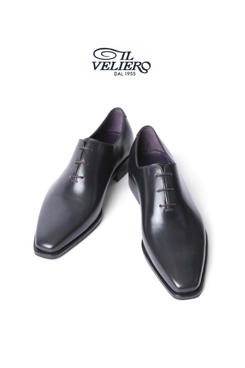 563 Artisan ITALY ILVELIERO Plain Toe Shoes-Dark Gray
