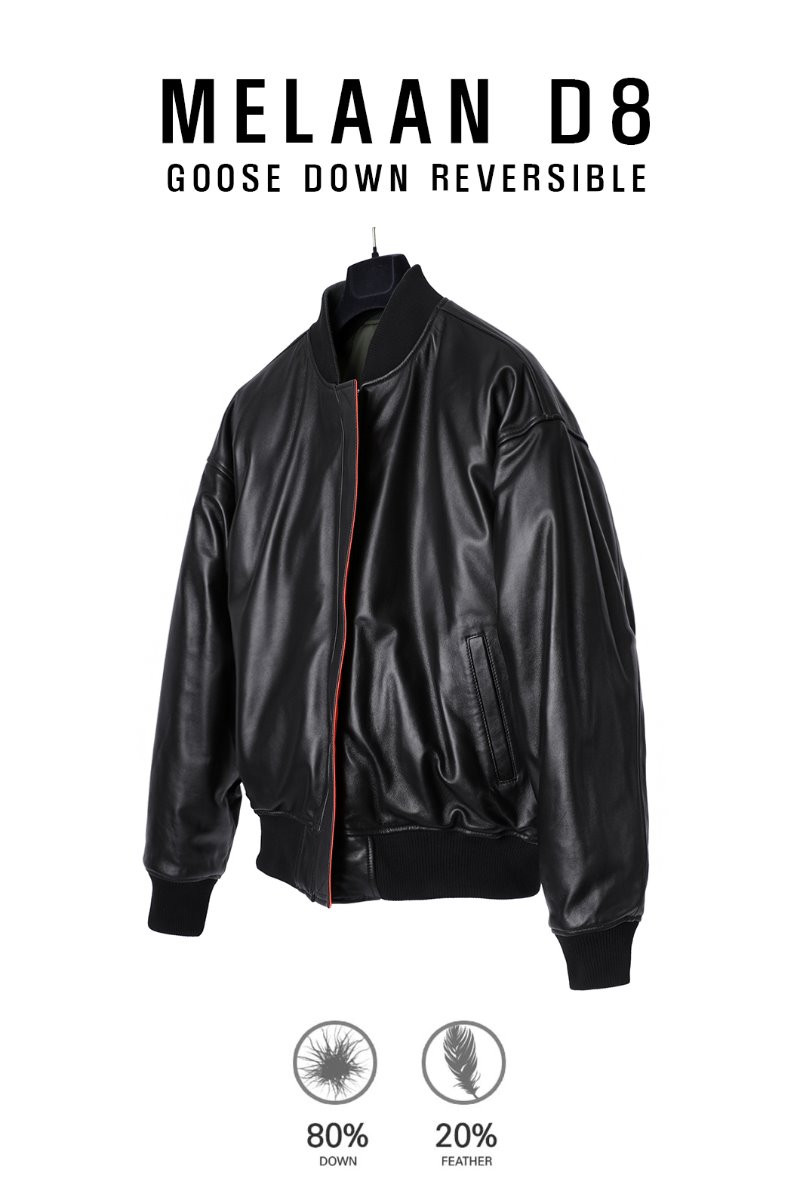 Melaan D8 Goose Down Reversible Jacket-Khaki/Black