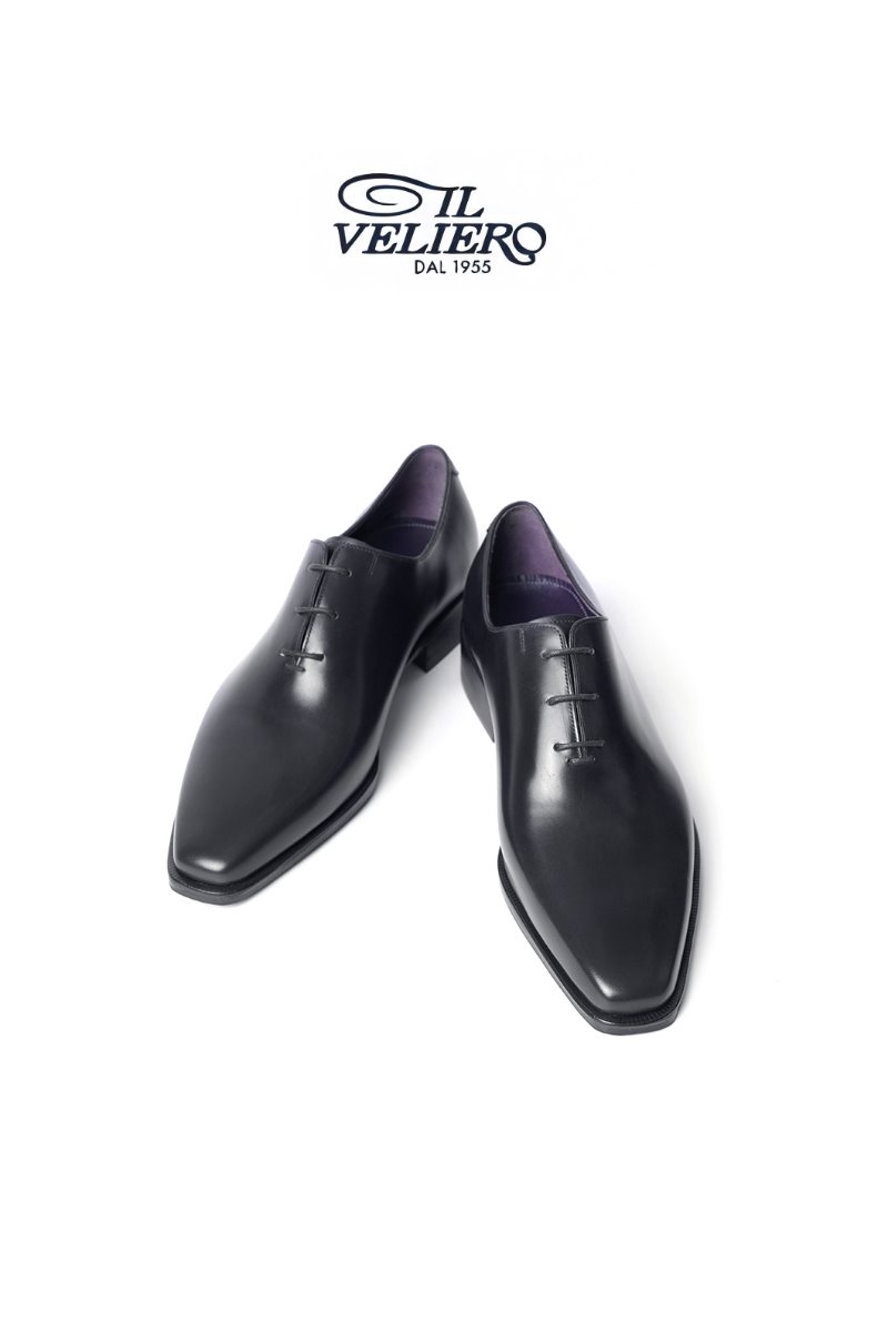 564 Artisan ITALY ILVELIERO Plain Toe Shoes-Black