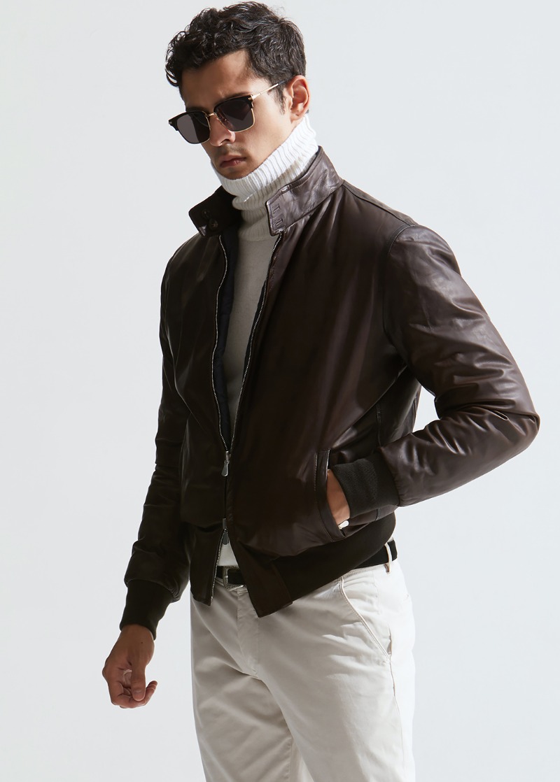 ITALIA Reversible Leather Jacket-Dark Brown