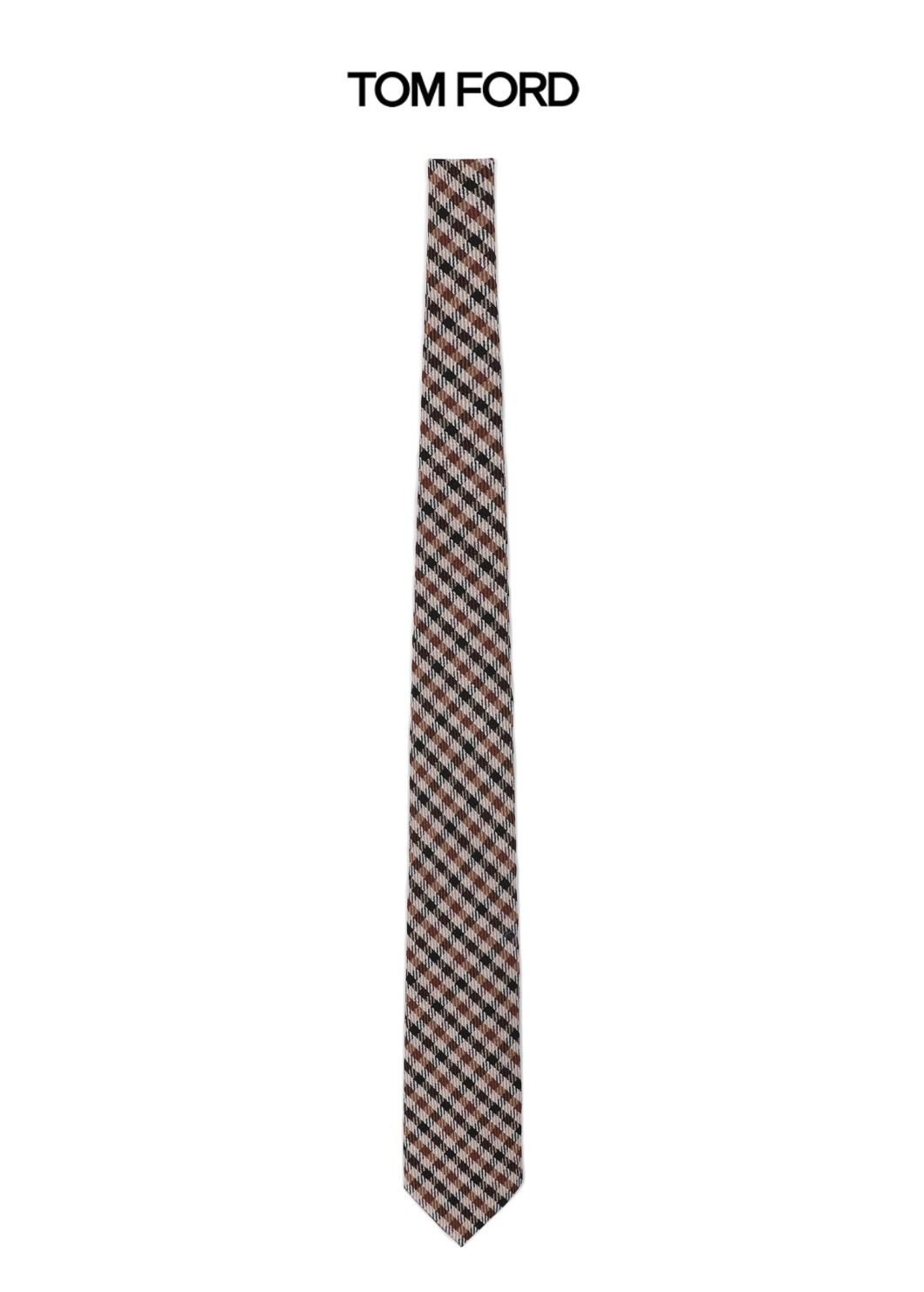 Tom Ford Brown Gingham Checkered Tie