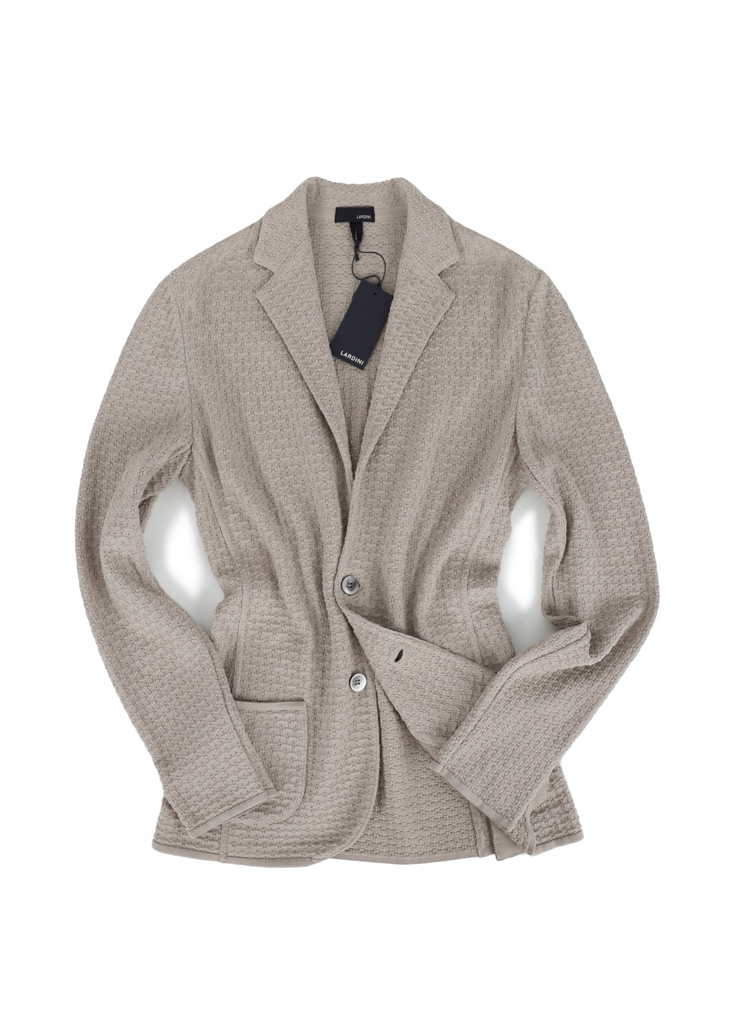 LARDINI Cotton Single Knit Jacket-Light Beige