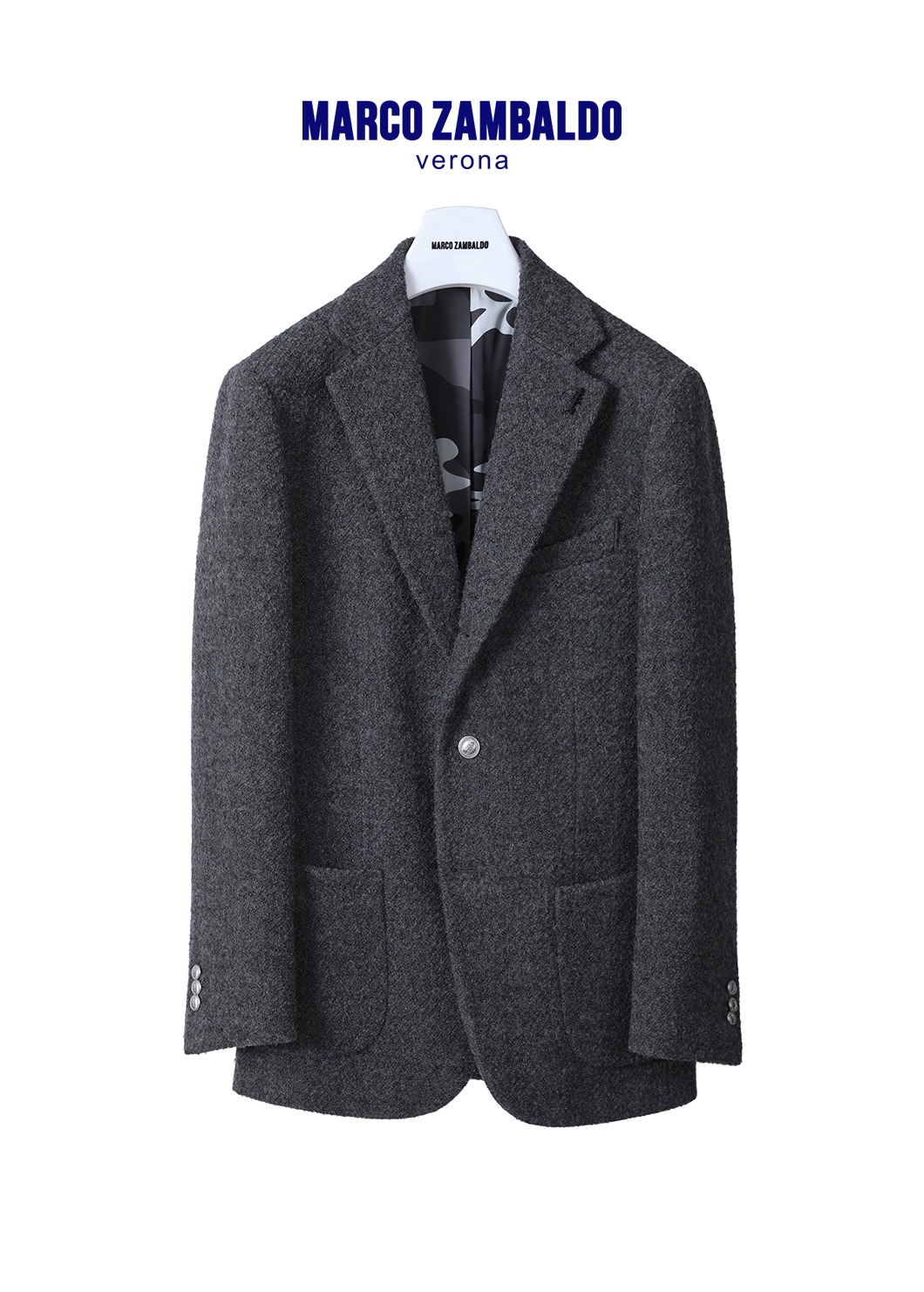 Boucle Single Jacket-Gray